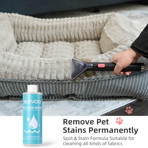 Slevoo 450W Portable Carpet Cleaner Machine with 1 Bottle Cleaning Solutions, Strong Suction Upholstery and Furniture Cleaner for Cleaning Stairs, Car Interiors, for Pet Footprint, Dust, Oil - color: Red