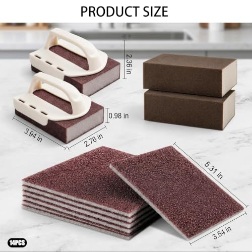 14-Pack Magic Cleaning Sponge, Heavy Duty Nano Carbide Cleaning Sponge for Pots and Pans, Nano Sponge for Kitchen Cleaning