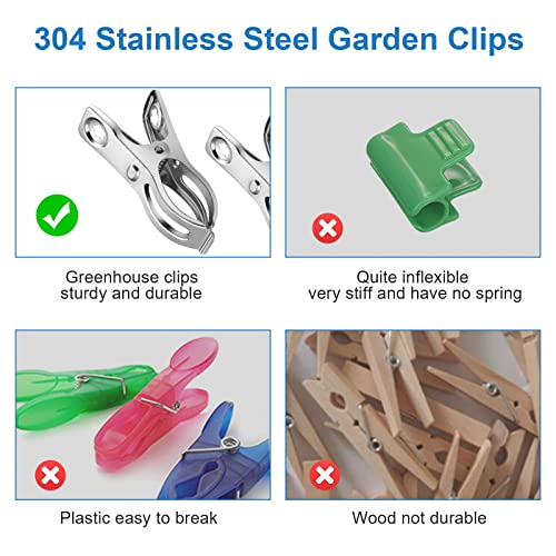 120 Pcs Greenhouse Clips, Garden Clips for Netting, Steel Greenhouse Clamps - style: 2.3inch-120pcs