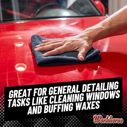 Chemical Guys MIC35306 Workhorse Professional Grade Microfiber Towel, Black (16 in. x 16 in.) (Pack of 6) - color: Black, size: 16 in x 16 in
