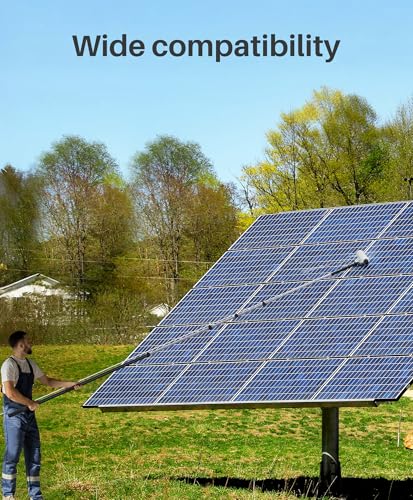 Electric Solar Panel Cleaning Brush, 20Ft, Soap Dispenser & Water Fed Pole