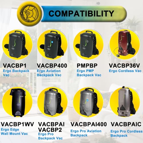 15 Pack VACBP6 Vacuum Bags for 8-Quart Atrix Ergo Backpack Vacuum Cleaners - style: 15PK