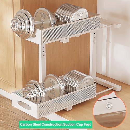 2-Pack Under Sink Organizer, 2-Tier Pull Out Cabinet Storage, White - color: White