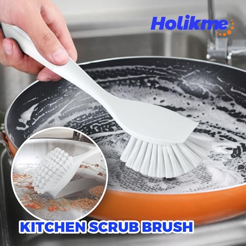 Holikme Dish Brush Cleaning Brush Set for Cleaning Groove Gap,White - color: White