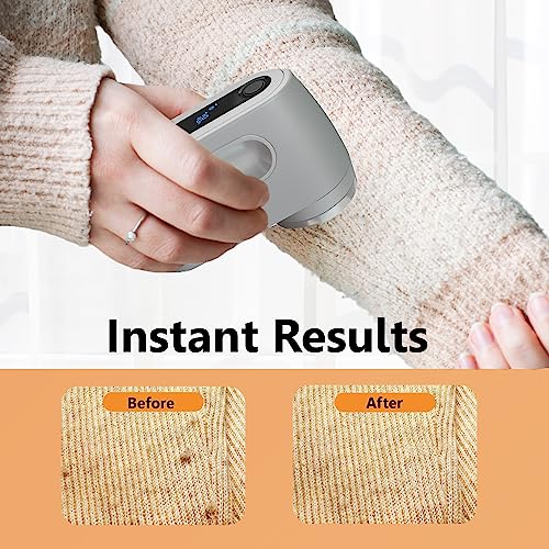 Pionix Fabric Shaver, Sweater Shavers to Remove Pilling, High-Perf Defuzzer, Rechargeable Electric Lint Shaver for Fuzz and Lint Balls from Clothing, Upholstery 2000mah Battery (Matt Grey) - color: Matt Grey