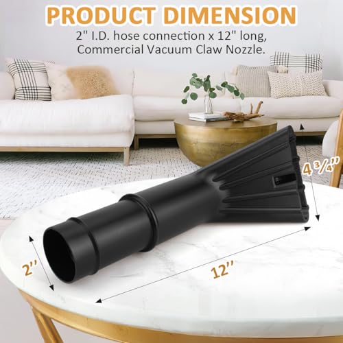 Vacuum Claw Utility Nozzle 2" x 12" for Cleaning Cars