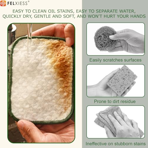 Silver Microfiber Scrubbing Pads, Non-Scratch for Pots, 6-Pack - color: Silver 6pcs