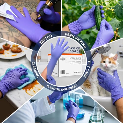 FINITEX Disposable Ice Blue Nitrile Exam Gloves 1000PCS/Case Cleaning - size: X-Large (Pack of 1000)