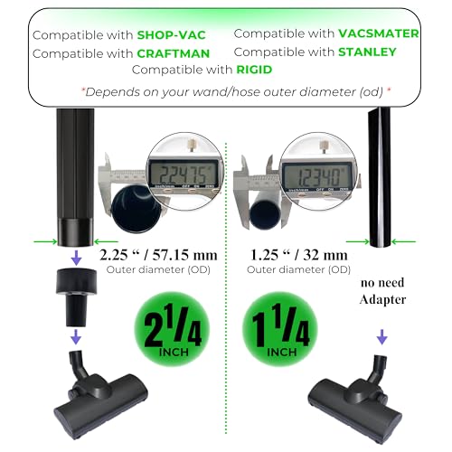 GHAMADE Upgraded Vacuum Cleaner Attachment Kit - Turbo Brush Head & Vacuum Dust Brush - Cleaning Accessories Set for Deep Cleaning, Pet Hair, Car Interior, Sofa & Home