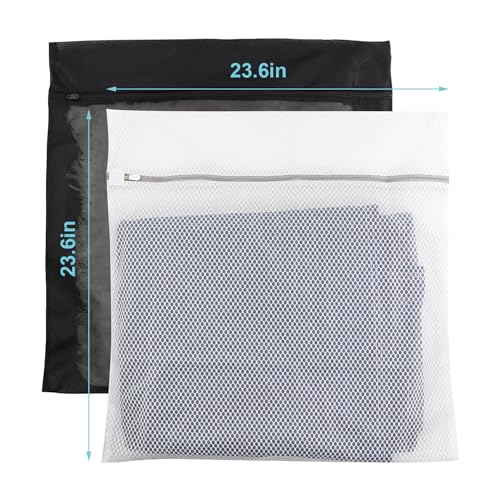 4Pack Mesh Laundry Bag Delicates Laundry Bag-Extra Large Durable Wash Bag with Honeycomb Mesh Big Clothes,Household,Bed Sheet,Stuffed Toys,Curtain,Blanket,Bedcover,Sweater,24x24In(2Black & 2White) - size: 4XXL(24x24in)