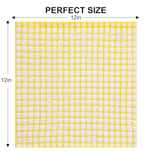 Kitinjoy Cotton 24 Pack Terry Kitchen Dish Cloths, Mixed Color - color: Mixed Color, size: 12 X 12 - 24 Pack