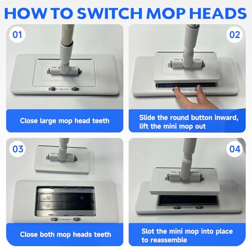 New Flat Mop with Extendable Handle for Multi-Surface Quick Cleanup - size: 1Mop with 10 Reusable Cloths