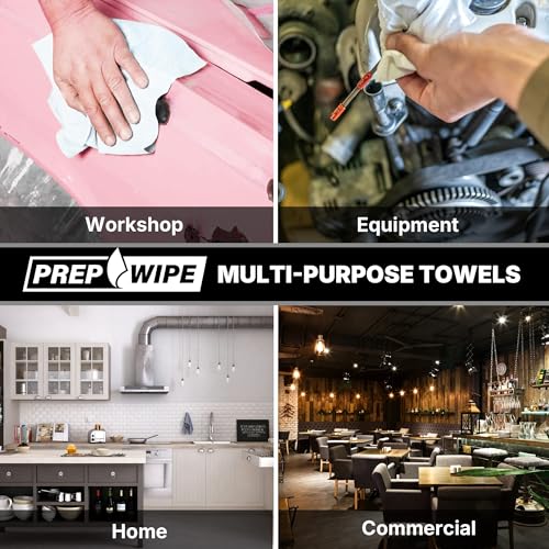 Lint Free Cleaning Towels, 100 Sheets, 9 x 17 Inch, Heavy Duty Disposable Cleaning Cloths, Tear Resistant Non Woven Wipes, Solvent Resistant, Industrial and Home Use, White,26020 - color: White