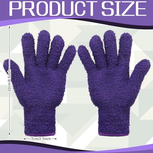 Patelai 2 Pairs Microfiber Gloves for Plants,Dark Purple, Violet,Large - color: Dark Purple, Violet, size: Large