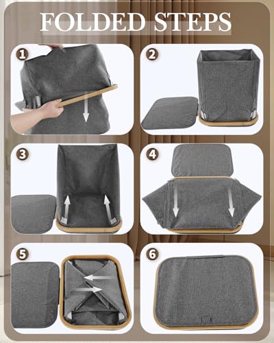 Laundry Hamper with Wheels, 75L Rolling Laundry Basket, Removable Inner Bag - color: Gray, size: 75L