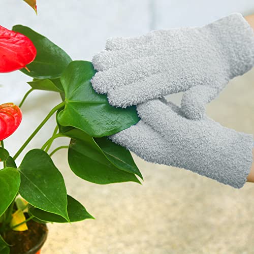 Evridwear Microfiber Dusting Gloves for Plants & Blinds - color: Grey, size: Small/Medium (Pack of 1)