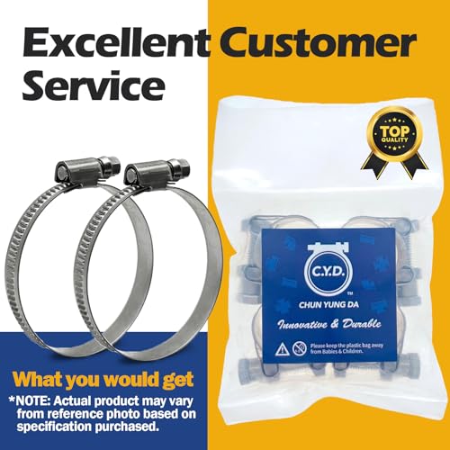 10 Pack SAE Size 16 Stainless Steel Hose Clamps, German Style Embossed Worm Gear Clamp, Adjustable 3/4 to 1-5/8 inch (25-40mm) for Dryer Vent Intercooler Hose - size: 1 to 1-5/8 inch (10 Pack)