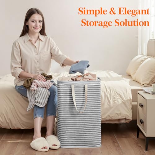 Lifewit 75L Large Collapsible Laundry Basket with Extended Handles, Black - color: Black, size: 75L