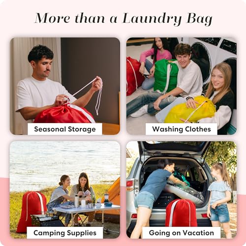 Handy Laundry Extra Large Laundry Bag with Shoulder Strap 30x40 in, Red - color: Red, size: 1-Pack