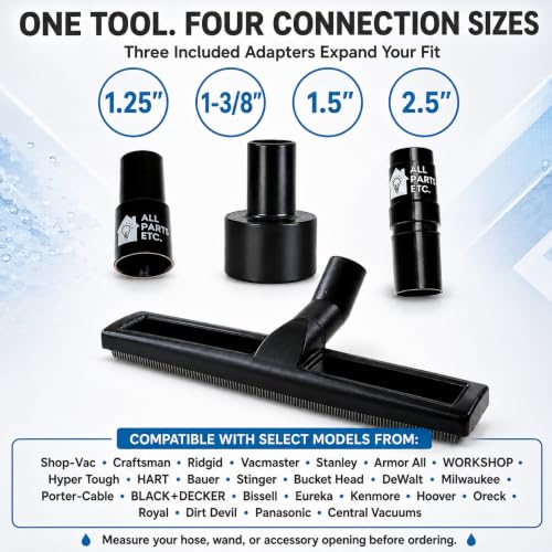 1.25” Squeegee Floor Tool for Wet/Dry Vacuums – Water Removal Attachment - color: Squeegee Brush