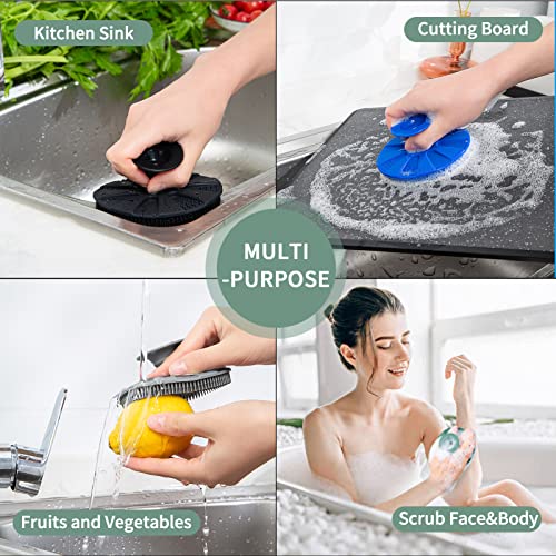 Silicone Dish Scrubber, Non-Scratch Scrub Spong for Washing Dish, Pot, Pan - color: 1pcs Olive Green