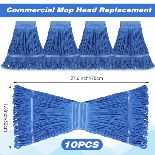 Nuogo 10 Pcs Commercial Mop Head Replacement, 27.6 Inch, Blue - color: Blue