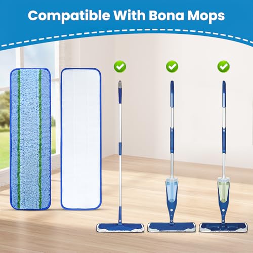 3 Pack Microfiber Cleaning Pad for Bona Mop Pads Refills Microfiber Pads