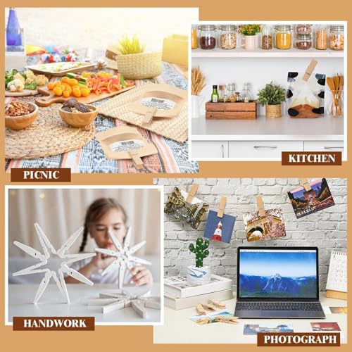 Kigley 90 Pcs Large Wooden Clothespins Jumbo Extra Wide 2.83 Inches Length