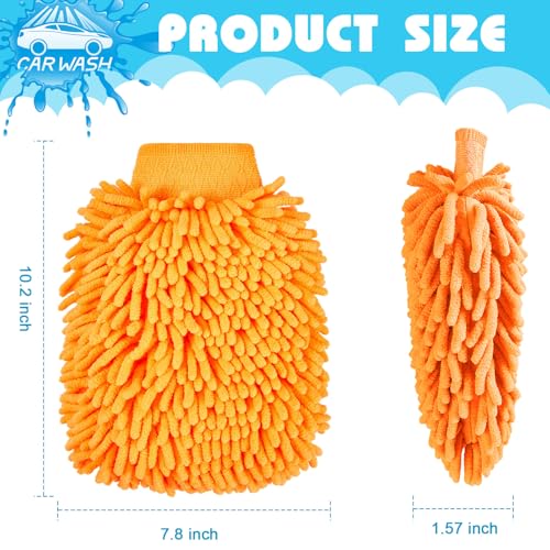 Toulite 16 Pcs Microfiber Wash Mitts, 7.48 x 10.24 Inch, Orange - color: Orange, size: 7.48 x 10.24 Inch