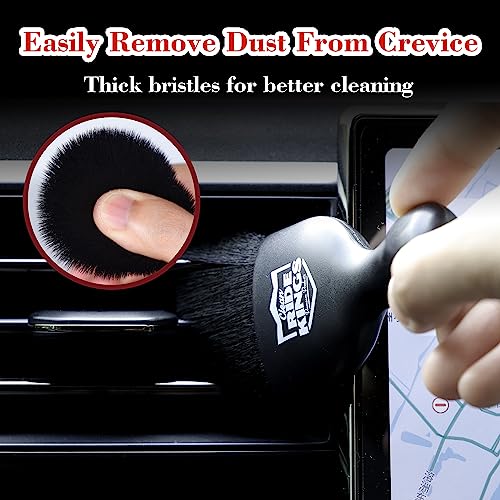 Car Interior Detailing Brush - Black, 2 Pack - color: Bright Red