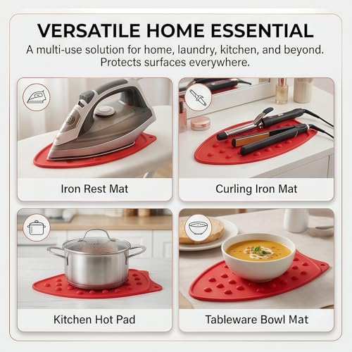 Silicone Iron Rest Pad, Red - color: Red