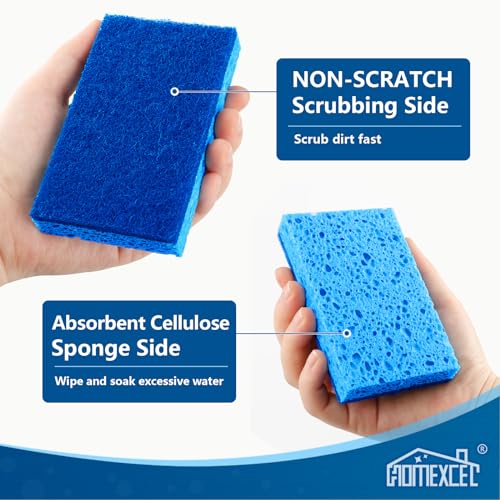 HOMEXCEL Sponges Kitchen 24 Pack, Non Scratch Scrub Dish Sponge for Dishes - color: Blue-rectangle