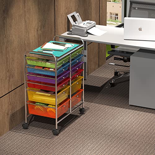 Simple Houseware 12 Drawers Rolling Utility Cart Organizer, Multicolor - color: Multicolor, size: 12 Drawers