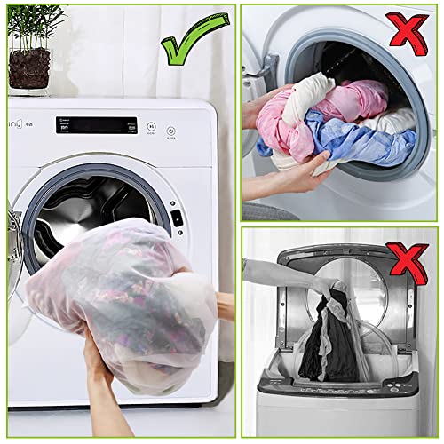 Tenn Well 2Pk 35x27" Large Mesh Laundry Bags Fine Net Washable for Blankets - color: White, size: L (35"x27")