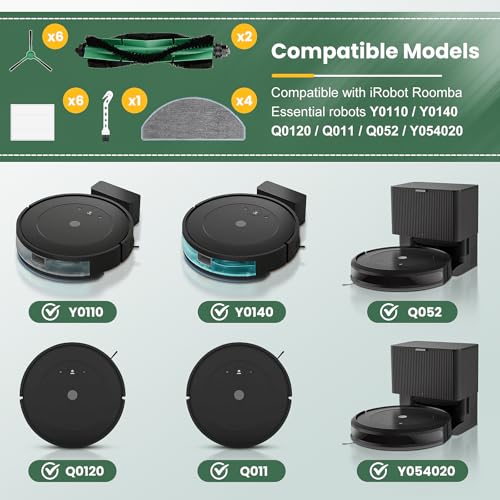 19 Pack Accessories Compatible with iRobot Roomba Combo & Essential Robot - size: accessories
