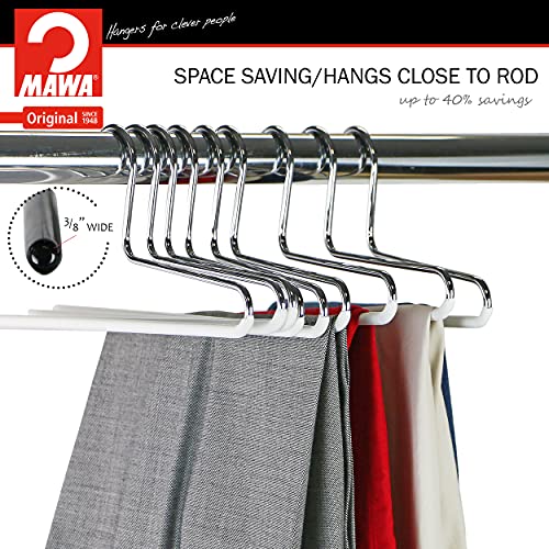 Mawa by Reston Lloyd Non-Slip Space Saving Clothes Hanger with Single Rod for Pants, Style KH/1, Set of 160, White - color: Set of 160, size: White