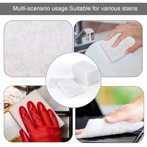 24 PCS White Scour Pads Non Scratch Non Woven Multipurpose Abrasive Scrubber Sponge for Multi Surface Cleaning Polishing (4 X 6 inch) - size: 4 X 6 inch