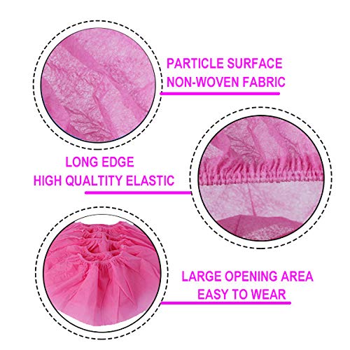 Disposable Shoe Covers 200Pcs Non-Slip Durable Indoor Boot Overshoes Protector Thicked Non-Woven Shoe Covers for Carpet Floor Protection Construction Offices One Size Fits All Pink - color: Pink 200pcs
