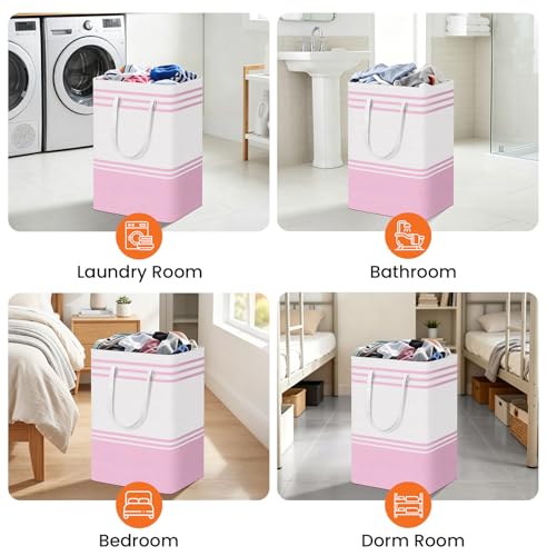 TranquilRelax 3-Pack Laundry Basket, Laundry Hamper, Pink-75L - color: Pink, size: 75L