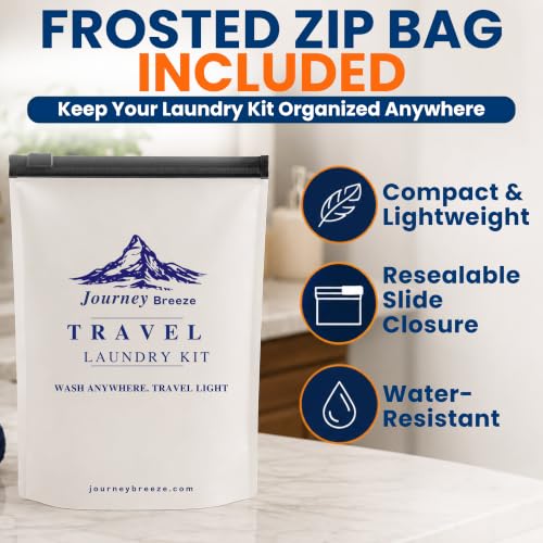 Travel Laundry Detergent Sheets Kit – Laundry Detergent Sheets 50-Count + Lightweight Travel Clothesline & Universal Sink Stopper with Canvas Bag and Frosted Zip Pouch for Hotels, Cruises & Trips - style: Pocket Sheets+Lt Clothesline+Sink Stopper