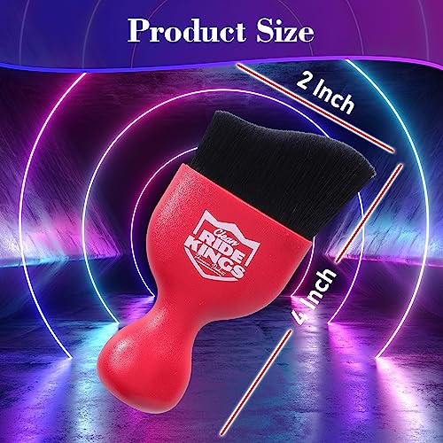 Car Interior Detailing Brush - Red - color: Matte Black