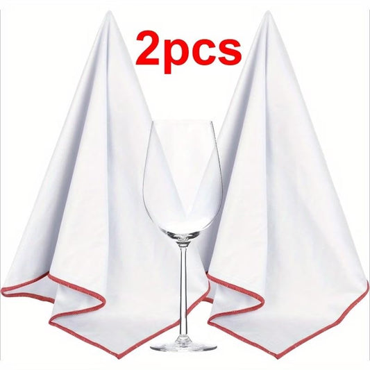 2Pcs Microfiber Glass Cleaning Cloth, Lint Free for Windows, Glasses, Windshields, Mirrors, Stainless Steel, Barware & Crystalware - color: Multicolor
