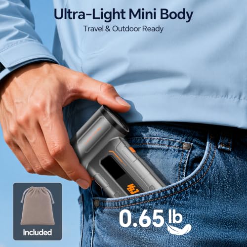 HHJ BC07 Electric Air Duster, 150,000 RPM, 20W PD Fast Charging, 30W Power Output, 4 Speeds & 5 Nozzles, LED&SOS Light, Compressed Air Duster Alternative for PC, Keyboard, Car, Home & Outdoor