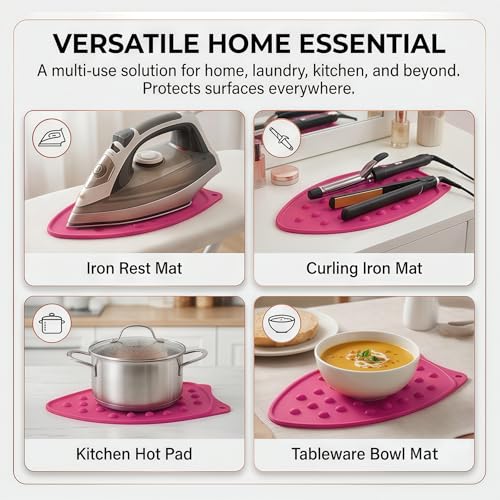 Silicone Iron Rest Pad, Rose Red - color: Rose Red