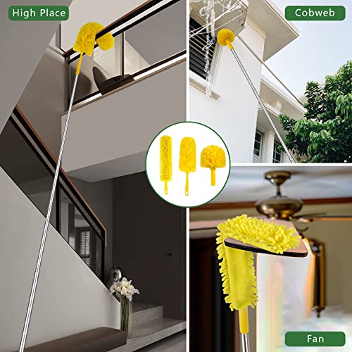 17FT Extendable Duster, 2-9 ft Extension Pole for High Ceilings
