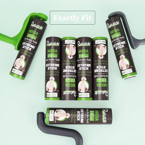 10 inch Lint Roller Refill Compatible with Large Mega 10 in Wide Lint Rollers, Pack of 4 Refills, 60 Sheets per Refill, Total 240 Extreme Stick Sheets - size: 4-PACK