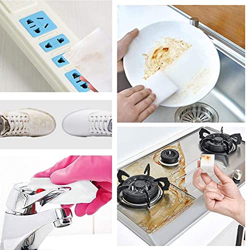 100Pack Magic Sponge Eraser | Premium Melamine Sponge Foam | Multi-Functional Household Cleaning Sponge for Kitchen, Sink, Bathrooms, Walls, Vehicles, Shoes | No Scratch Cleaning Pads