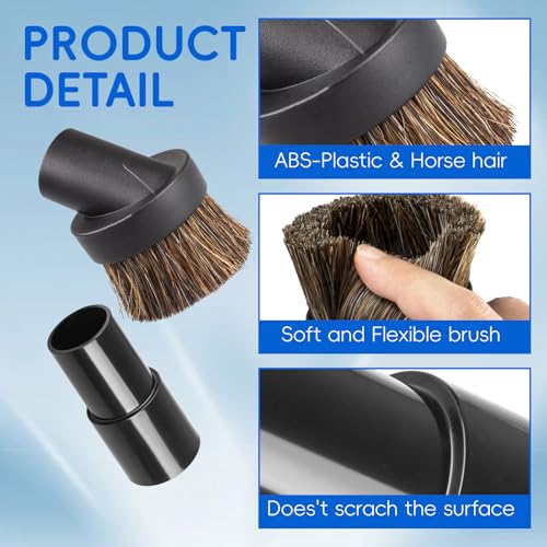 Vacuum Brush Attachments,1.25” Round Dust Brush For Shark Vacuum Attachments. Replacement For Shark vacuum Accessories Brush with 1 1/4 to 1 3/8 Inch Vacuum Hose Adapter Tool for Standard Hose. - color: 1.25" Round Brush Tool