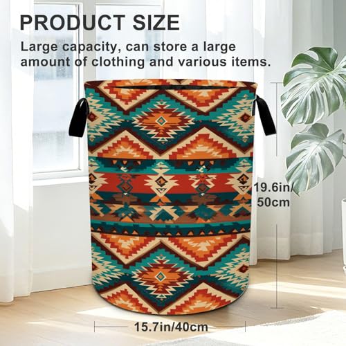 Aztec Laundry Basket Foldable Oxford Laundry Hamper With Handle For Room Bathroom Bedroom - color: Boho Pattern