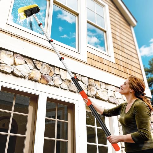 12FT Car Wash Brush with Extension Pole, Long Handle Cleaning Tool